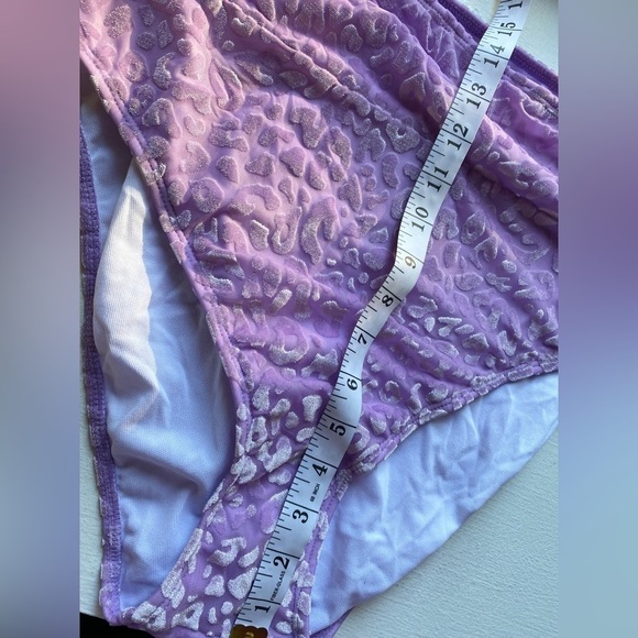 Shein Plus Size Burnout Velvet Leopard Print High Waist Bikini Set - Picture 7 of 10